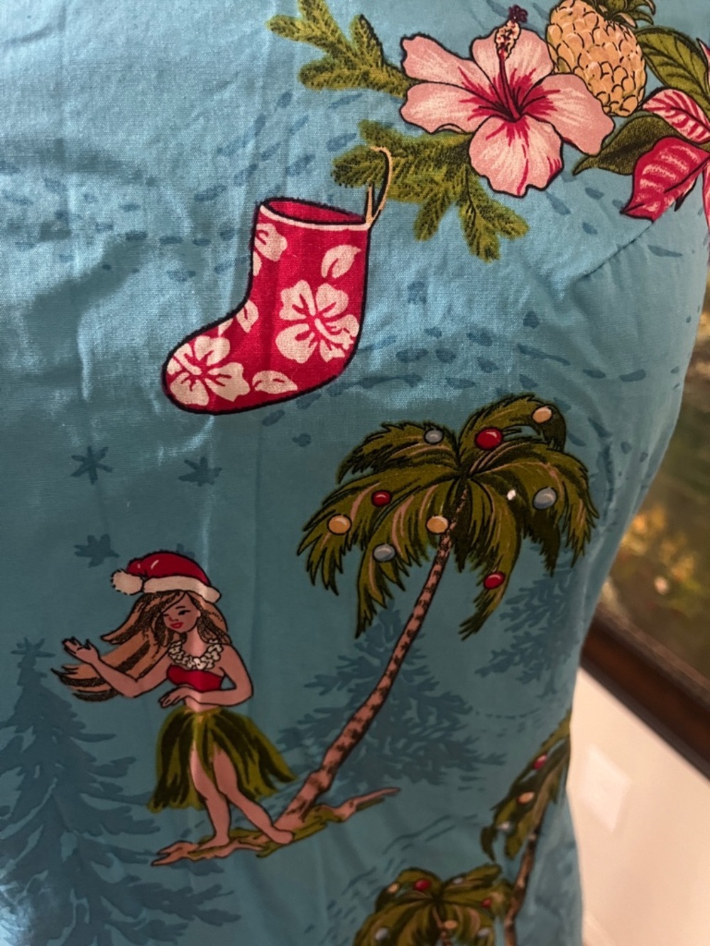Turquoise Tropical Print Women's Swim Coverup Dress - Picture 5 of 13